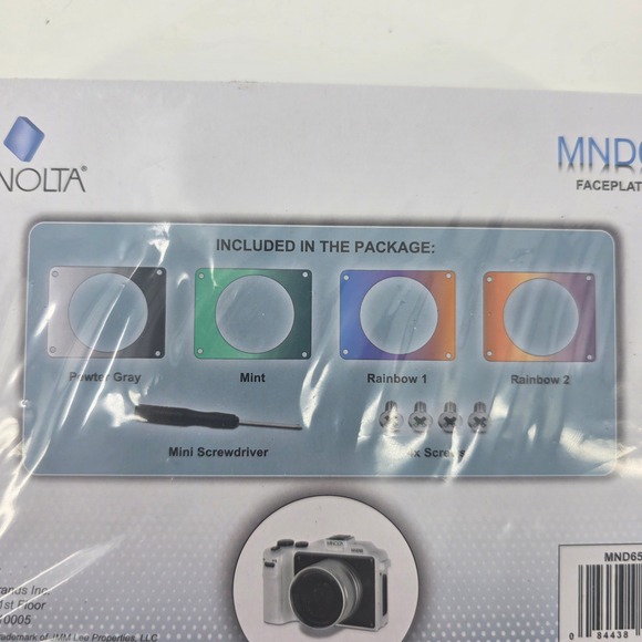 Minolta MND65 Faceplate Kit 4 Piece W/ Mini Screwdriver Rainbow Pewter Mint NEW - Picture 5 of 5